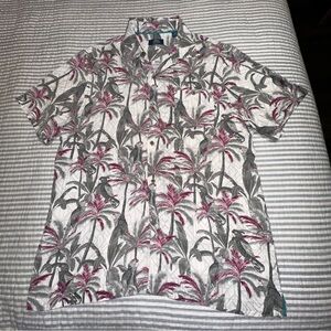 Havana Jim Aloha Palm Trees Tropical Medium Vintage Button Up Short Sleeve